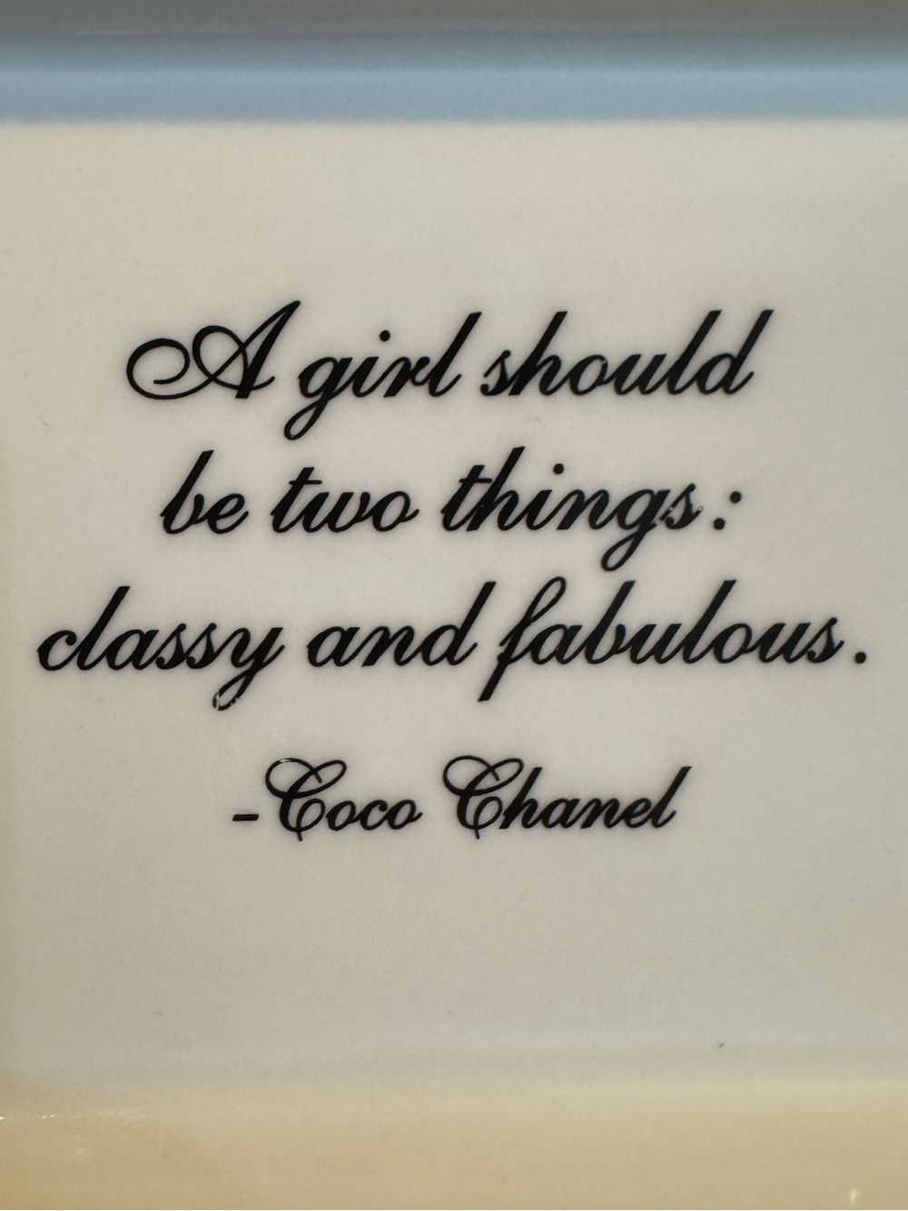 Two's Company Wise Sayings Coco Chanel Quote Trinket Tray Dish - Picture 2 of 5